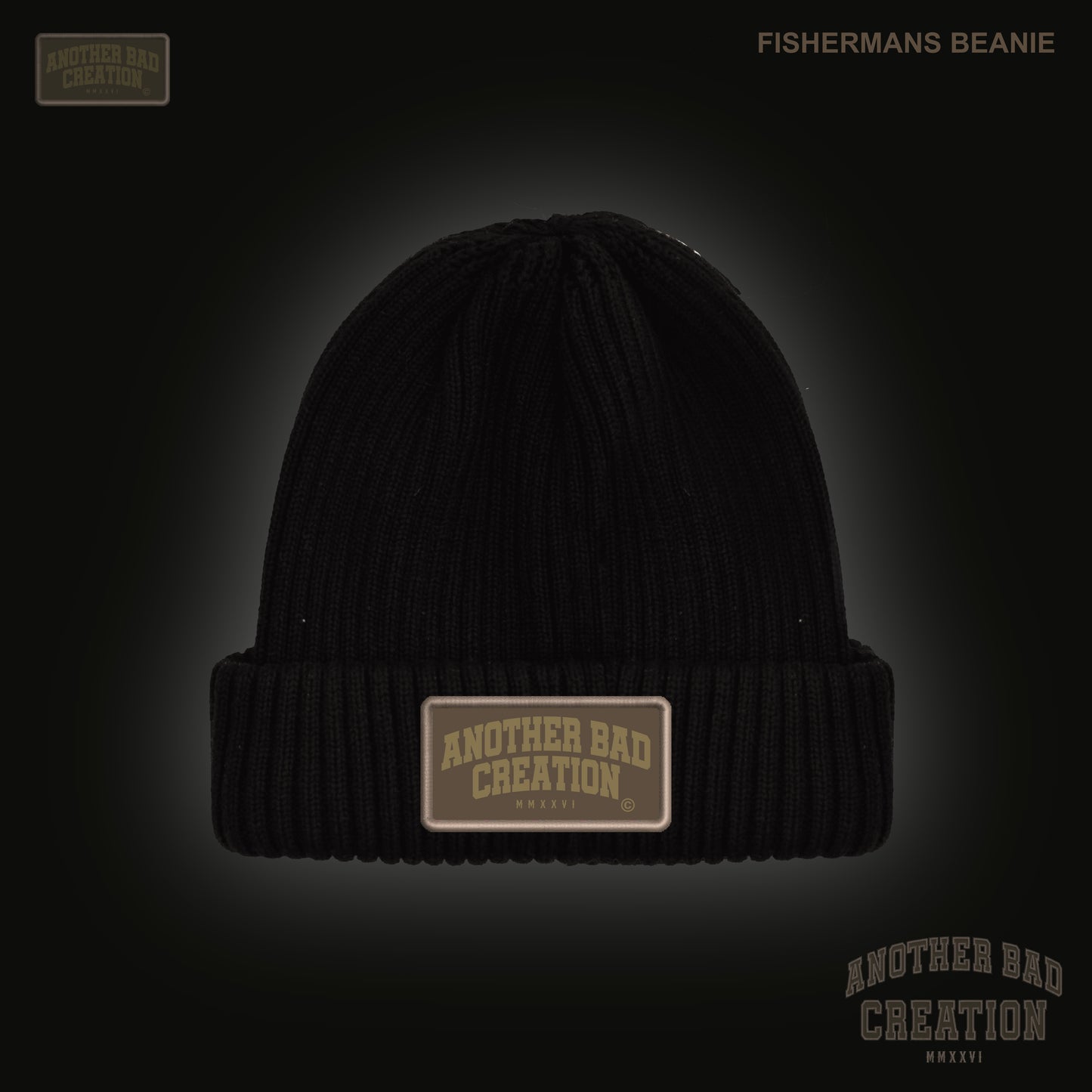 ANOTHER BAD CREATION - ABC BROWN JUNE DROP BLACK FISHERMANS BEANIE