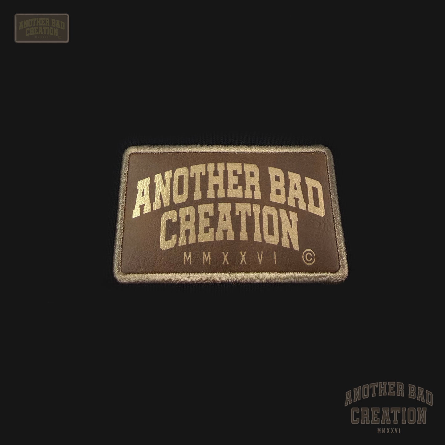 MENS ANOTHER BAD CREATION - ABC BROWN EMB JUNE DROP - MENS HEAVY TEES - 5080 - BLACK - WHITE