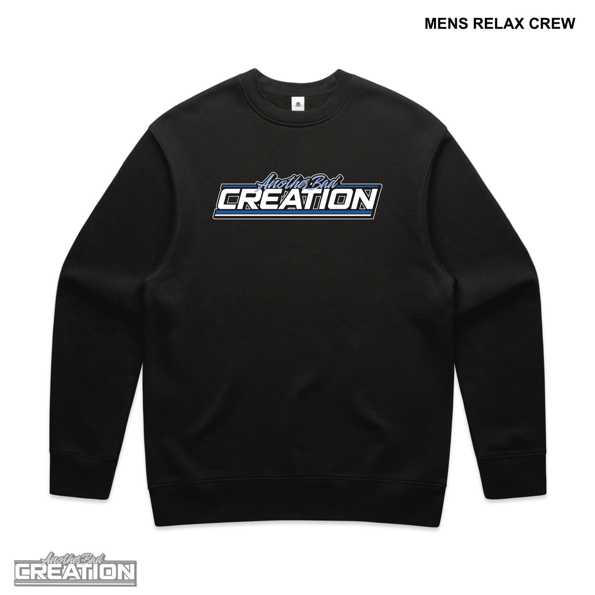 MENS ANOTHER BAD CREATION - ABC GEL BLUE DROP CREWNECKS - BLACK