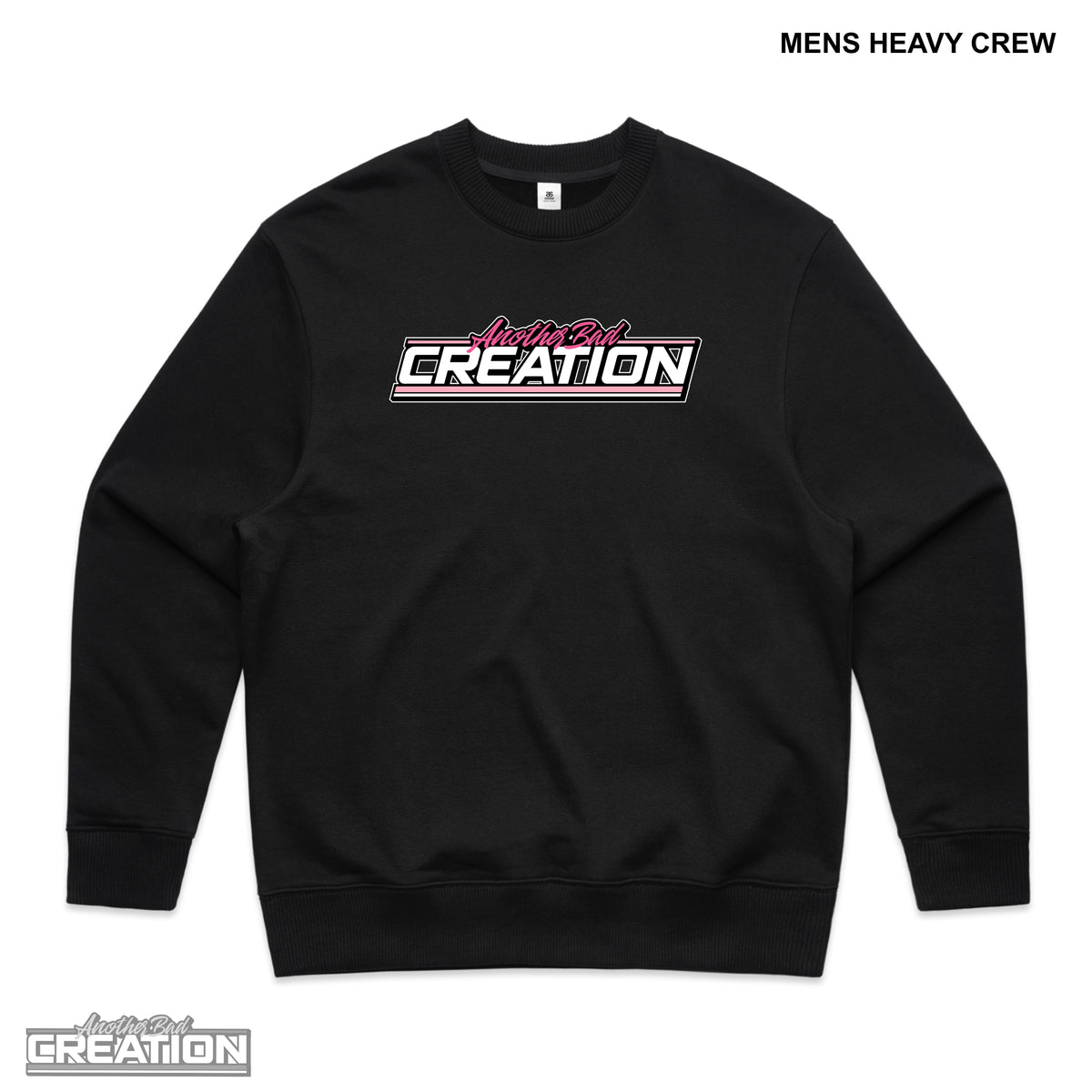 MENS ANOTHER BAD CREATION - ABC GEL PINK DROP CREWNECKS - BLACK