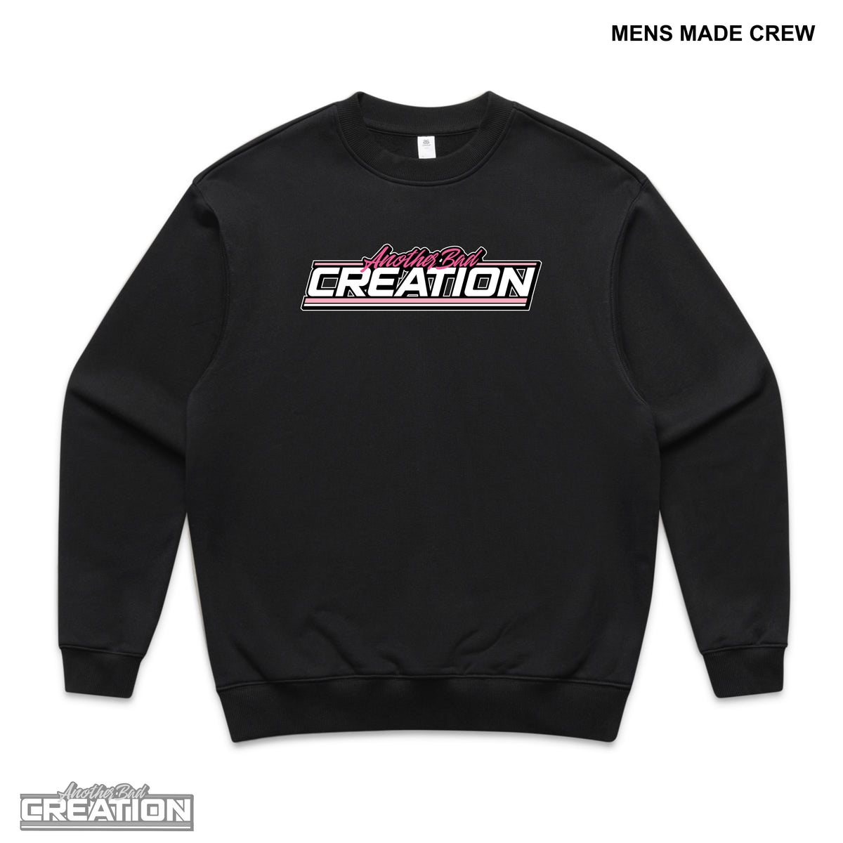 MENS ANOTHER BAD CREATION - ABC GEL PINK DROP CREWNECKS - BLACK