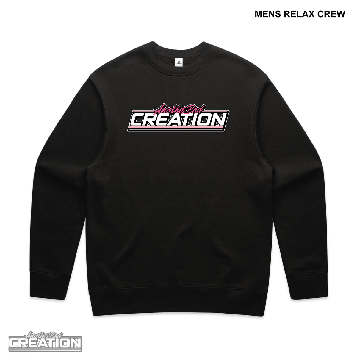 MENS ANOTHER BAD CREATION - ABC GEL PINK DROP CREWNECKS - BLACK