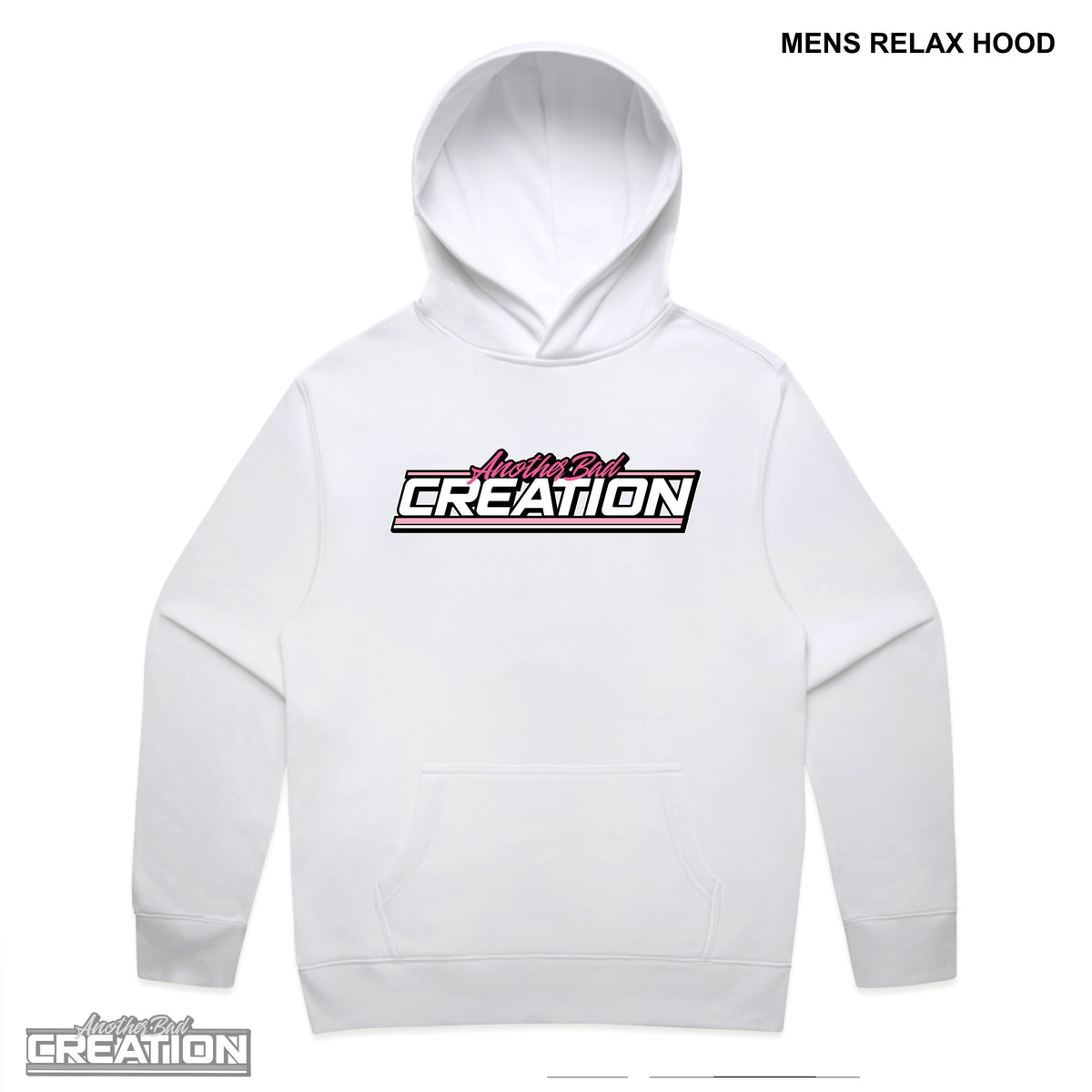 MENS ANOTHER BAD CREATION - ABC GEL PINK DROP - RELAX HOODIES - 5161 - WHITE - BLACK