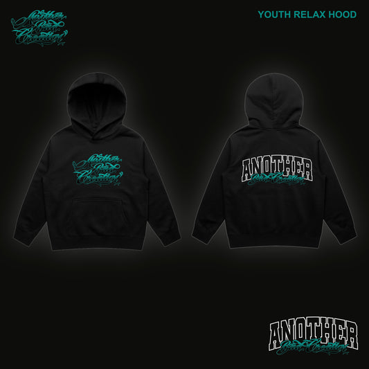 YOUTH ANOTHER BAD CREATION - ABC TEAL DEC DROP - RELAX HOOD - 3037 BLACK