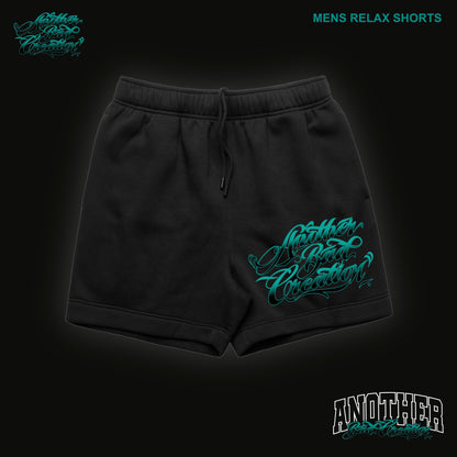 MENS ANOTHER BAD CREATION - ABC TEAL DEC DROP - RELAX SHORTS 18" - 5933