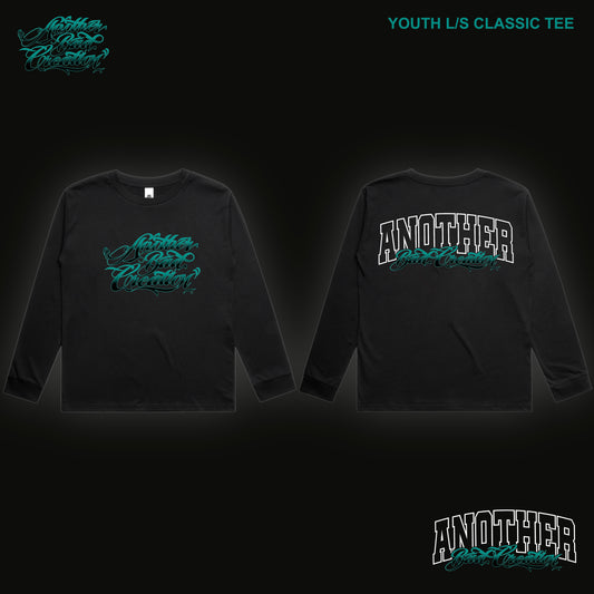YOUTH  ANOTHER BAD CREATION - ABC TEAL DEC DROP - CLASSIC LONG SLEEVE TEE - 3063 BLACK