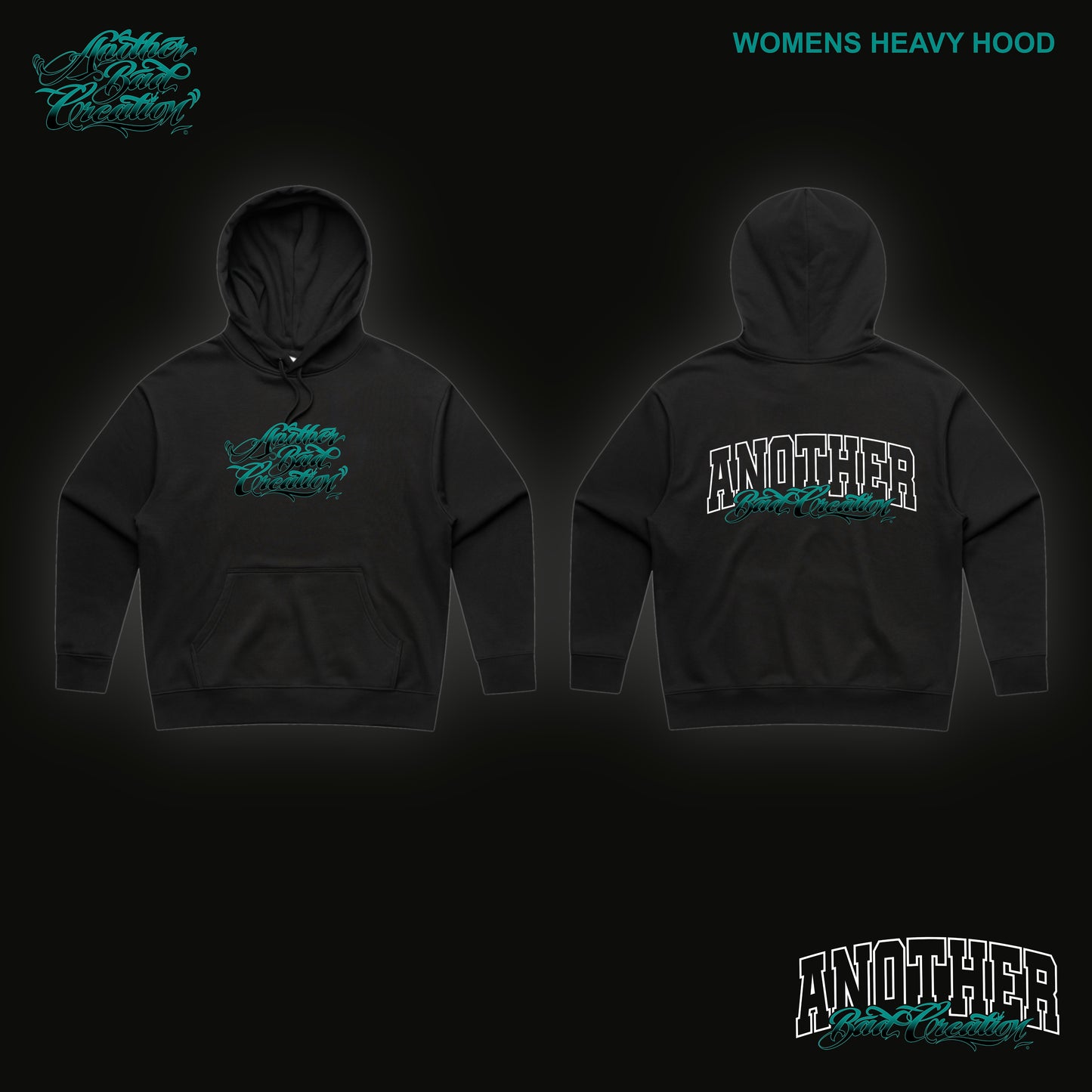 WOMENS ANOTHER BAD CREATION - ABC TEAL DEC DROP - HOODIES