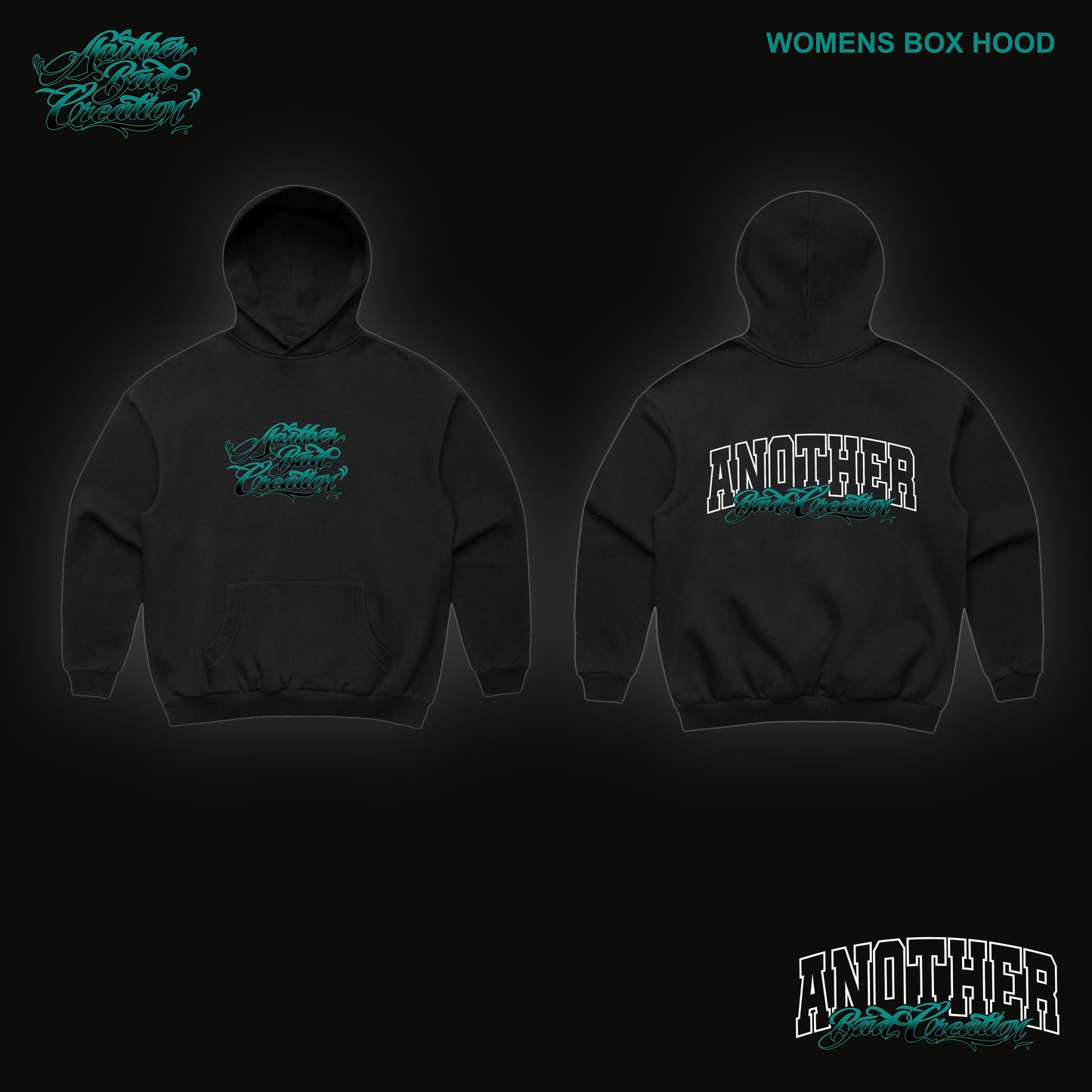 WOMENS ANOTHER BAD CREATION - ABC TEAL DEC DROP - HOODIES