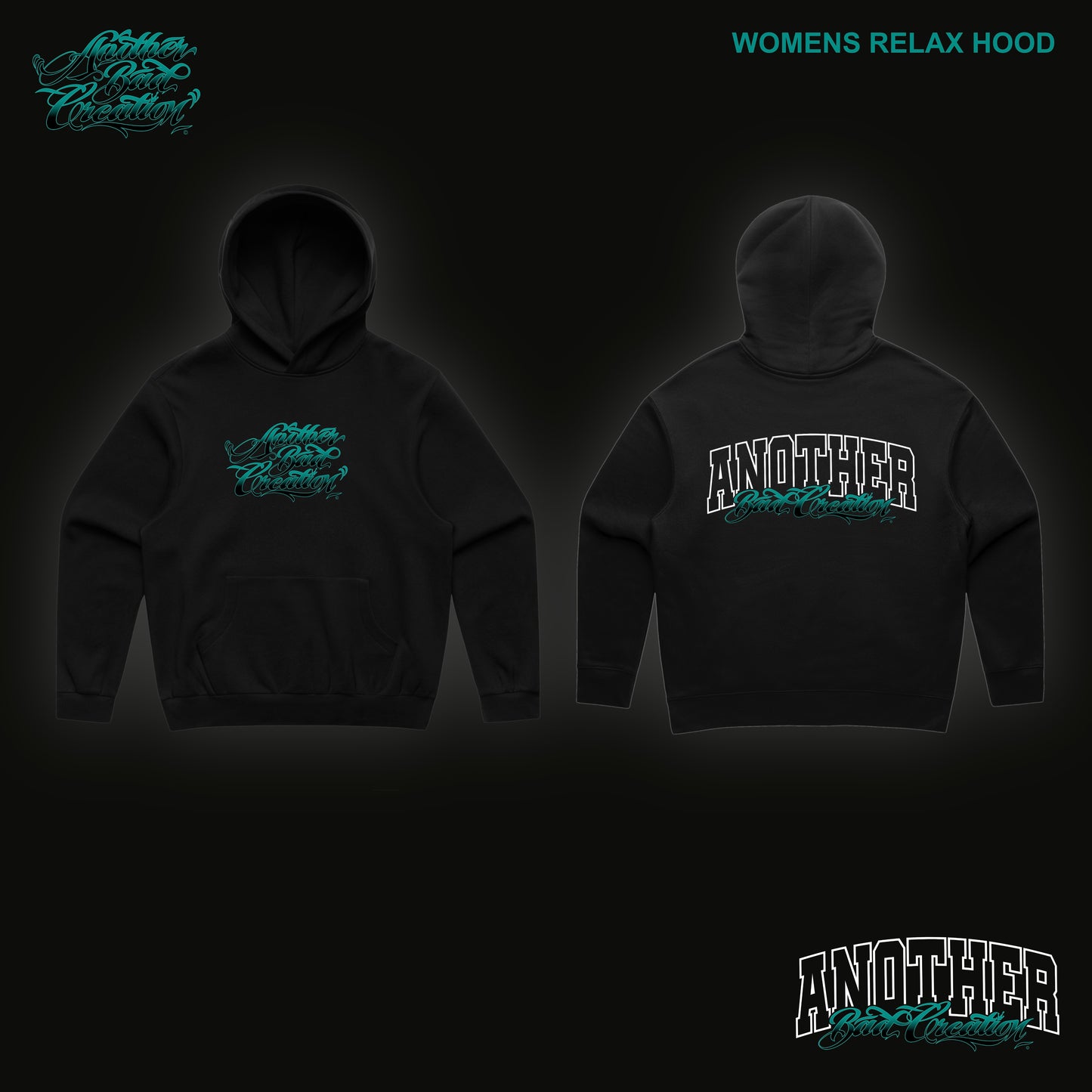 WOMENS ANOTHER BAD CREATION - ABC TEAL DEC DROP - HOODIES