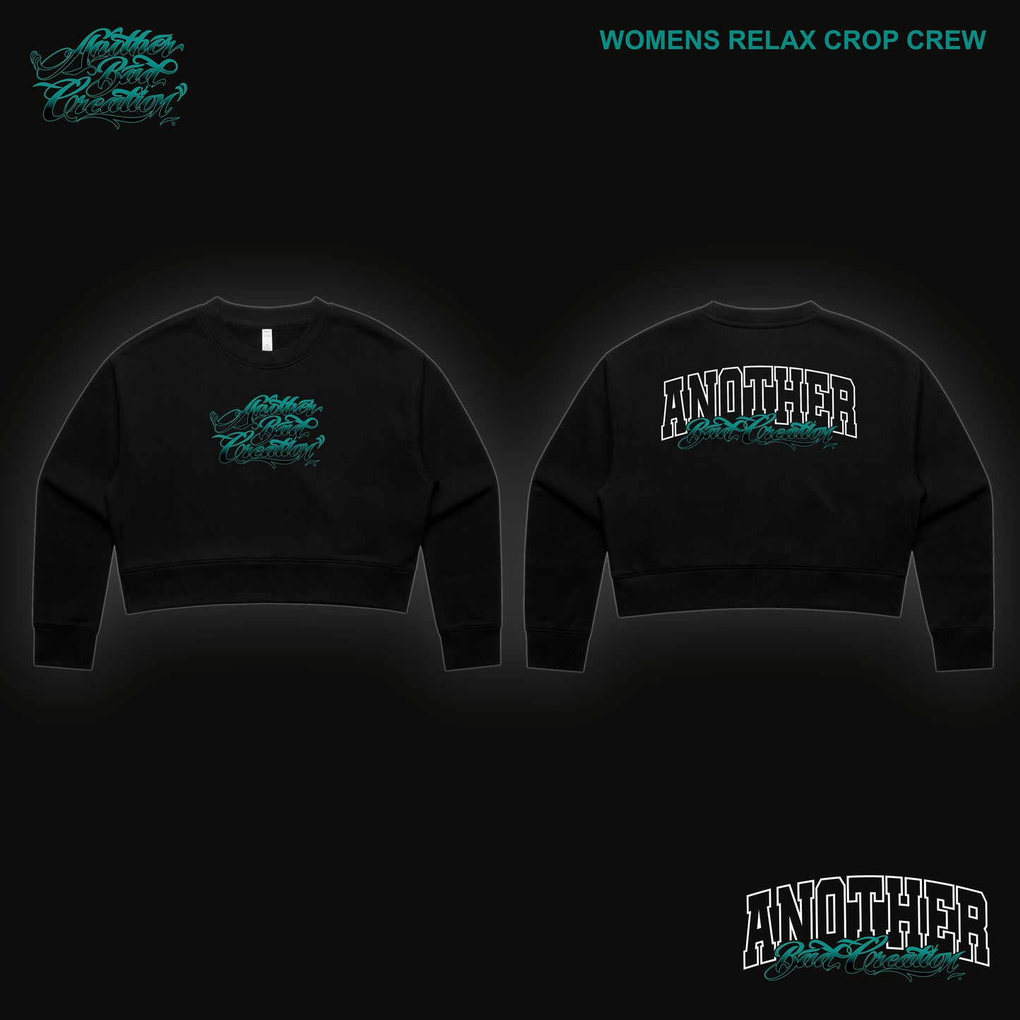 WOMENS ANOTHER BAD CREATION - ABC TEAL DEC DROP CREWNECKS
