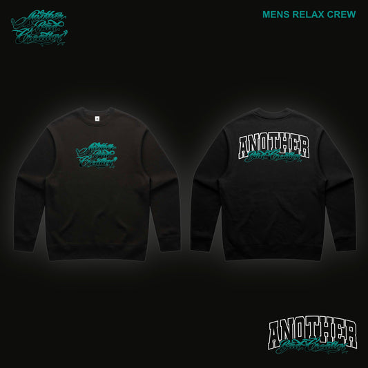 MENS ANOTHER BAD CREATION - ABC TEAL DEC DROP CREWNECKS - BLACK