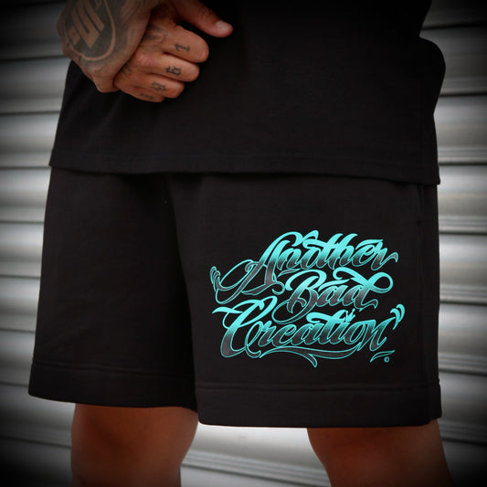 MENS ANOTHER BAD CREATION - ABC TEAL DEC DROP - RELAX SHORTS 18" - 5933