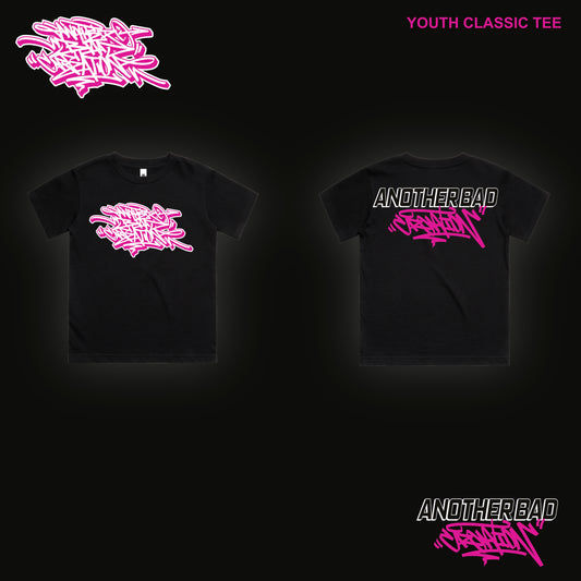 YOUTH ANOTHER BAD CREATION - ABC PINK ON BLACK DROP - CLASSIC TEE - 3061 - BLACK