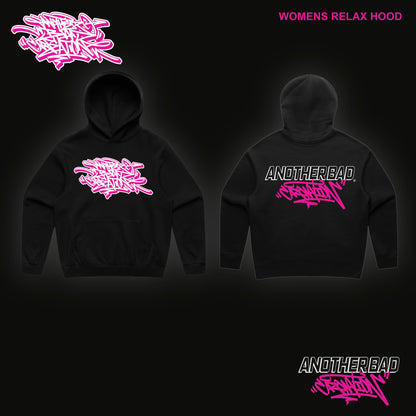 WOMENS ANOTHER BAD CREATION - ABC PINK ON BLACK DROP - HOODIES