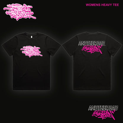 WOMENS ANOTHER BAD CREATION - ABC PINK ON BLACK DROP - TEES