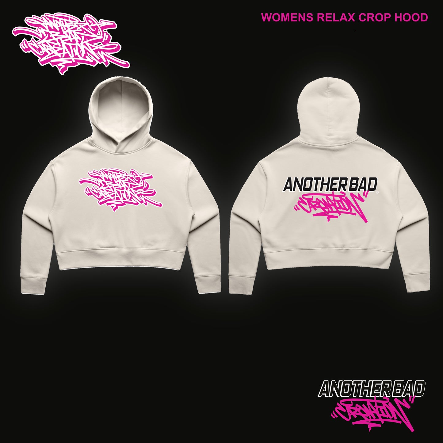 WOMENS ANOTHER BAD CREATION - ABC PINK MARCH BONE DROP - HOODIES