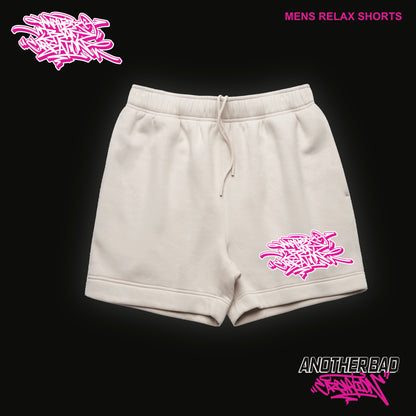 MENS ANOTHER BAD CREATION - ABC PINK MARCH BONE DROP - RELAX SHORTS 18" - 5933