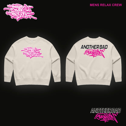 MENS ANOTHER BAD CREATION - ABC PINK MARCH BONE DROP CREWNECKS