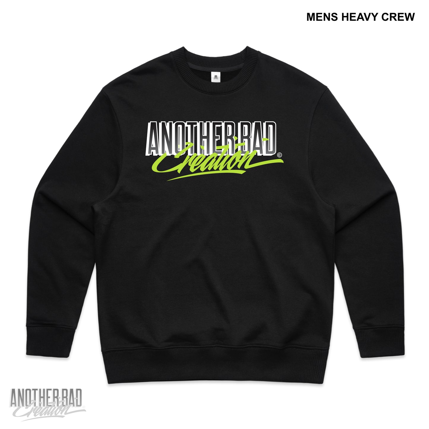 MENS ANOTHER BAD CREATION - ABC NEON MARCH DROP CREWNECKS - BLACK