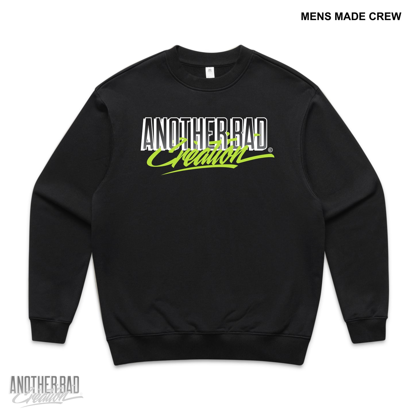 MENS ANOTHER BAD CREATION - ABC NEON MARCH DROP CREWNECKS - BLACK