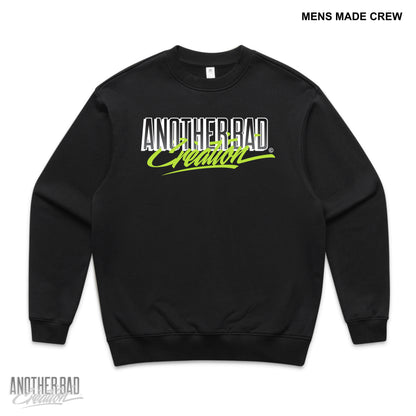 MENS ANOTHER BAD CREATION - ABC NEON MARCH DROP CREWNECKS - BLACK
