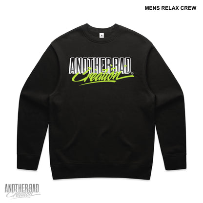 MENS ANOTHER BAD CREATION - ABC NEON MARCH DROP CREWNECKS - BLACK