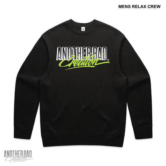 MENS ANOTHER BAD CREATION - ABC NEON MARCH DROP CREWNECKS - BLACK
