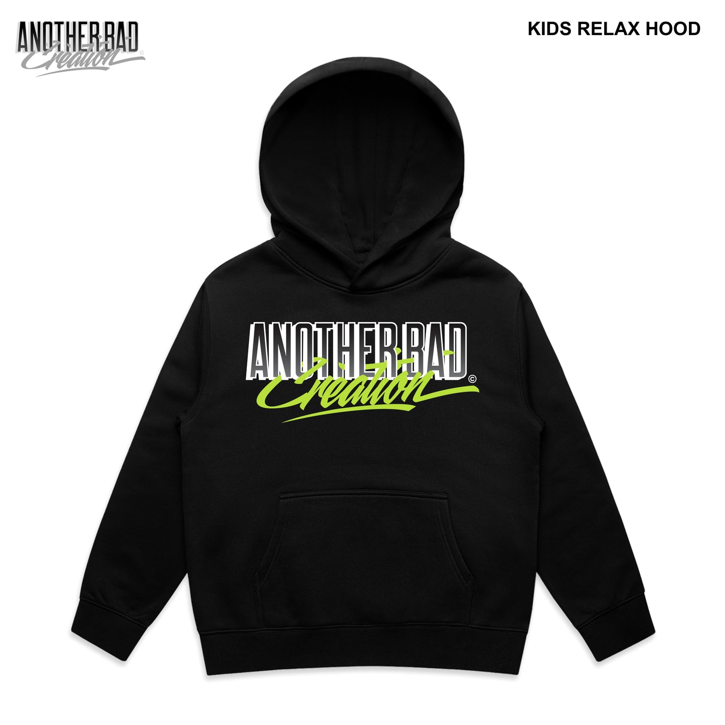 KIDS  ANOTHER BAD CREATION - ABC NEON MARCH DROP - RELAX HOOD - 3036 BLACK