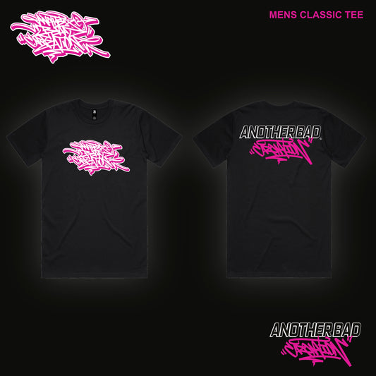 MENS ANOTHER BAD CREATION - ABC PINK ON BLACK DROP - MENS TEES