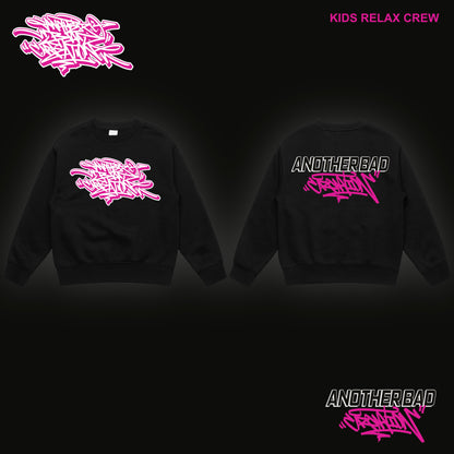 KIDS  ANOTHER BAD CREATION - ABC PINK ON BLACK DROP - RELAX CREW -3034 BLACK