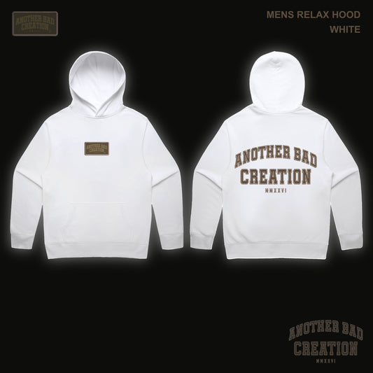 MENS ANOTHER BAD CREATION - ABC BROWN EMB JUNE DROP - RELAX HOODIE - 5161 - WHITE