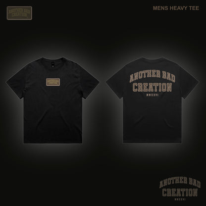 MENS ANOTHER BAD CREATION - ABC BROWN EMB JUNE DROP - MENS HEAVY TEES - 5080 - BLACK - WHITE