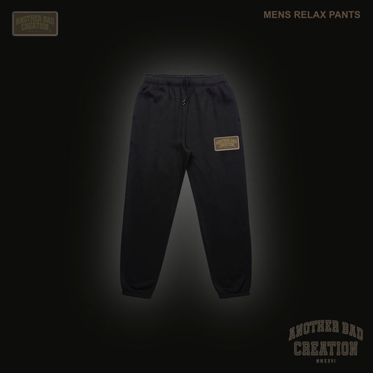MENS ANOTHER BAD CREATION - ABC BROWN EMB JUNE DROP - RELAX PANTS - 5932 - BLACK