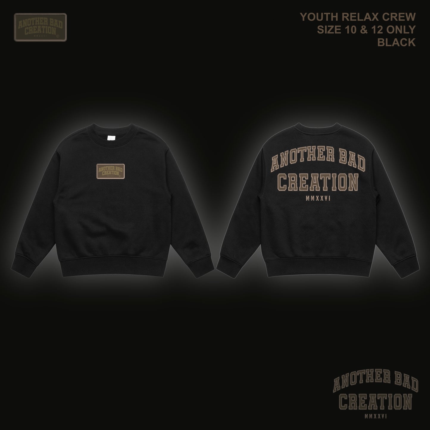 YOUTH ANOTHER BAD CREATION - ABC BROWN EMB JUNE DROP - RELAX CREW - 3035 BLACK