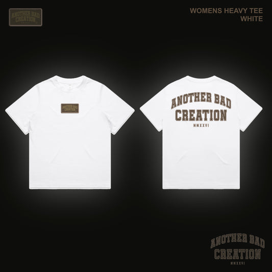 WOMENS ANOTHER BAD CREATION - ABC BROWN EMB JUNE  DROP - HEAVY TEES - BLACK - WHITE
