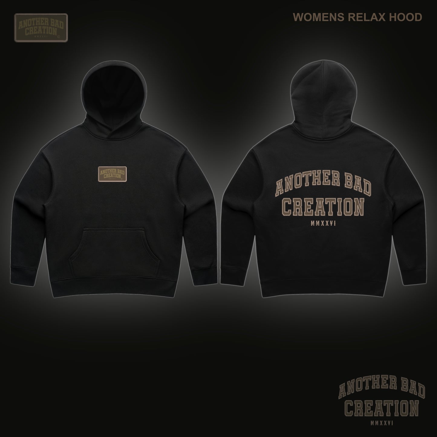 WOMENS ANOTHER BAD CREATION - ABC BROWN EMB JUNE DROP - HOODIES