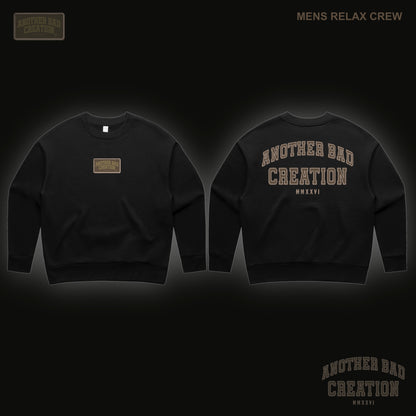 MENS ANOTHER BAD CREATION - ABC BROWN EMB JUNE DROP CREWNECKS - BLACK
